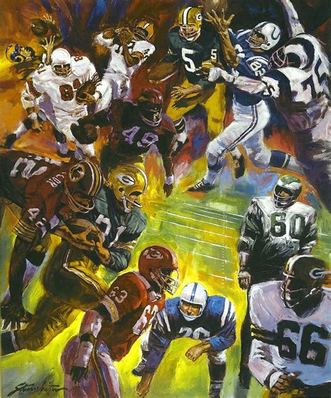 Football Hall Of Famers Art For Poster By Stephen Mark Voita Nfl