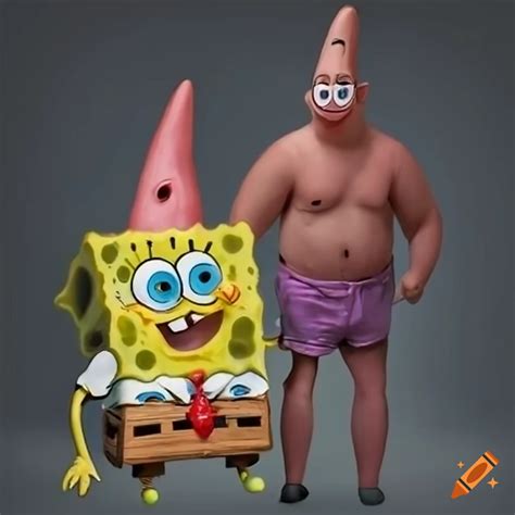 Realistic Artwork Of Patrick And Spongebob On Craiyon