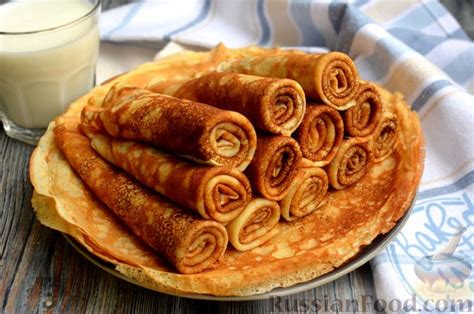 Блинчики тонкие, рецепты на RussianFood.com: 382 рецепта тонких блинчиков