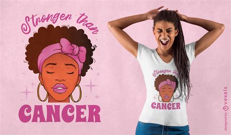 Stronger Than Cancer T Shirt Design Vector Download