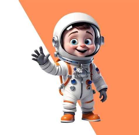 Niño Pequeño Astronauta 3d Archivo Psd Premium