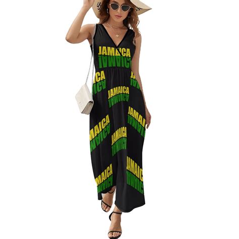 Jamaica Flag Dress Aesthetic Boho Beach Long Dresses Woman Sexy Custom