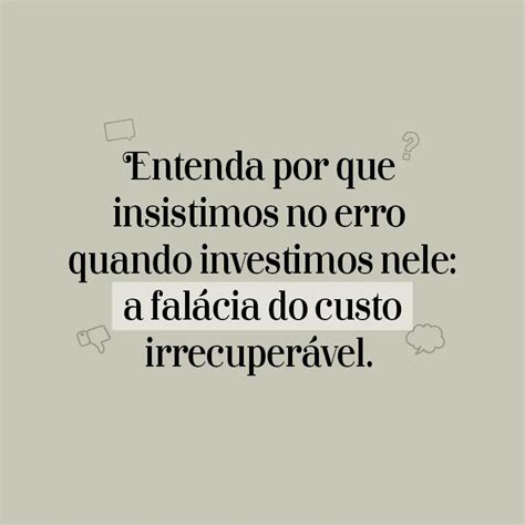 Entenda O Que A Fal Cia Do Custo Irrecuper Vel Zero