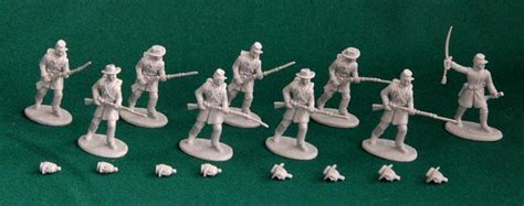 American Civil War Confederate Infantry--Gray Plastic--9 Figures in 3 ...