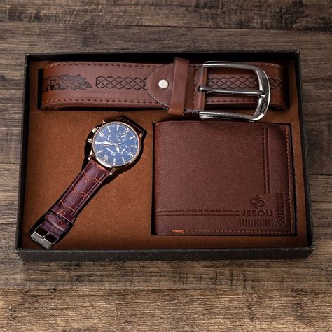 Simple Fashion Men S Business Quartz Watch Set Watch Wallet Belt 3pcs