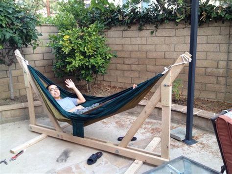 DIY Wooden Hammock Stand | DIYIdeaCenter.com