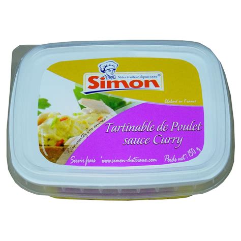 SIMON Tartinable De Poulet Sauce Curry 150g Pas Cher Auchan Fr