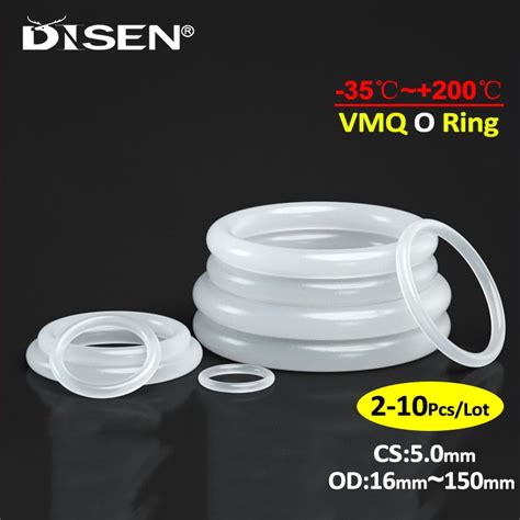 Pc Cs Mm Vmq White Silicone O Ring Gasket Od Mm Food Grade