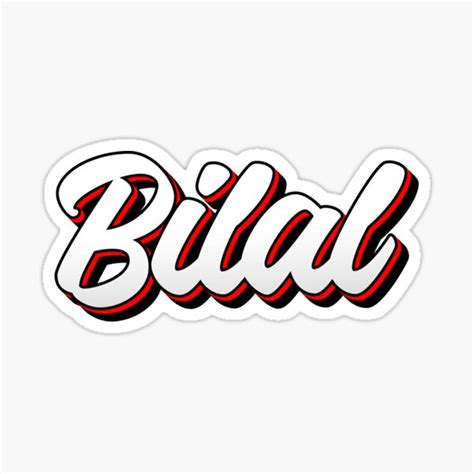 Retro Bilal Name Label Black Sticker For Sale By Nafilnafiz Redbubble