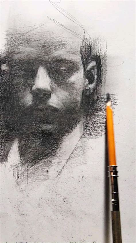 Charcoal Portrait Drawing By Riad Aka Gorilla Brigade Charcoal Drawing