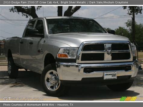 Bright Silver Metallic 2010 Dodge Ram 2500 St Crew Cab 4x4 Dark