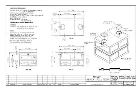 Concrete - 3000 Imperial Gallon 2 Chamber Septic Tank - Manco Septic