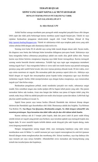 Terapi Ruqyah Sakit Kepala Dan Muntah Darah Pdf