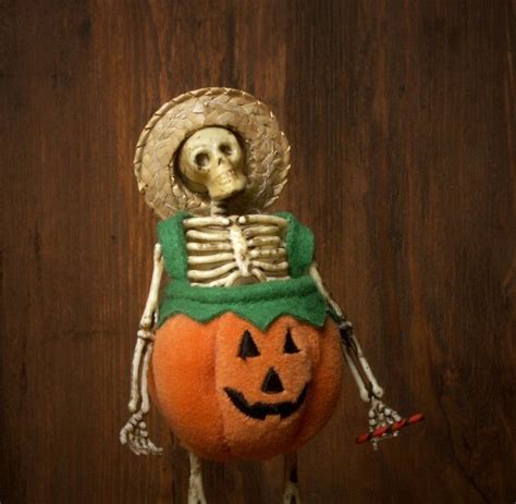 Miniature Trick Or Treat Skeleton In Pumpkin Costume By Dinkyworld On Etsy