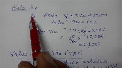 Sales Tax Value Added Tax GST Chapter 7 Comparing Quantities Class