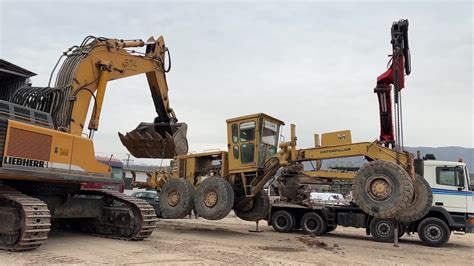 Load And Transport Liebherr 974 Excavator And Caterpillar 16g Grader For