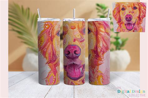 Golden Retriever Tumbler Wrap Graphic By Lizballew Creative Fabrica