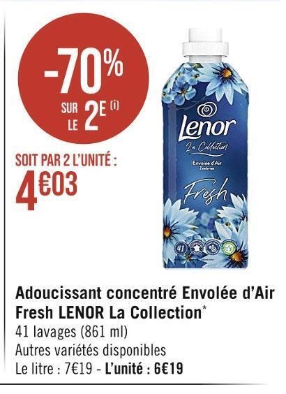 Promo Lenor adoucissant concentré envolée dair fresh la collection