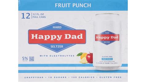 Happy Dad Gluten Free Fruit Punch With Electrolytes Hard Seltzer Cans