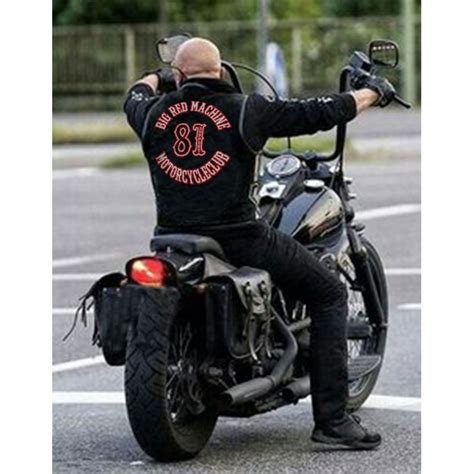 Hells Angels Support81 MC Denim - Leather Vest Big Red Machine