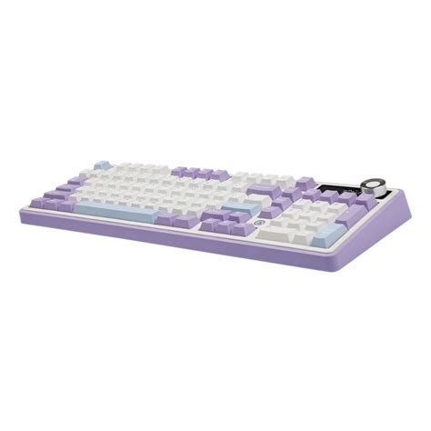 Ajazz Ak Tri Mode With Tft Color Screen Hot Swappable Mechanical Keyboard White Purple