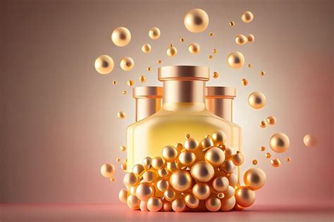 Premium Photo Organic Molecule Gold On Soft Background Concept Skin