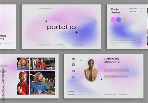 Pink Portfolio Layout Design Stock Template Adobe Stock