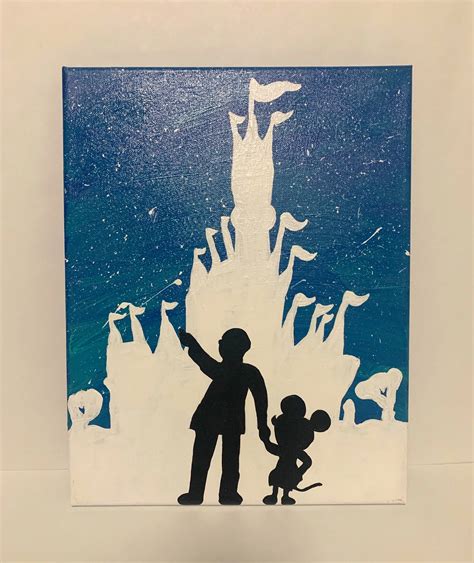 Walt Disney and Mickey Mouse Silhouette Painting - Etsy