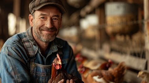 Escena De Una Granja De Pollos Con Aves De Corral Y Personas Foto Gratis