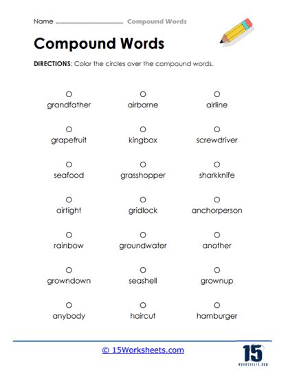 Compound Words Worksheets 15 Worksheets Library