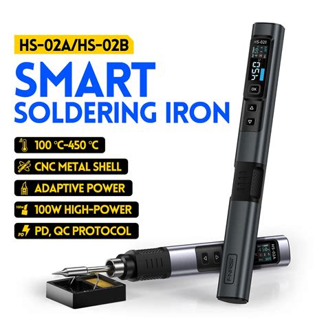 FNIRSI HS 02 Smart Electric Soldering Iron PD 100W Adjustable Constant