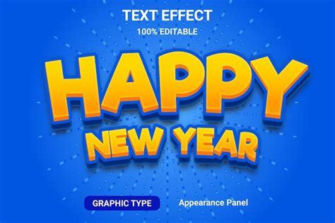 Premium Vector Happy New Year Font Style Text Effect