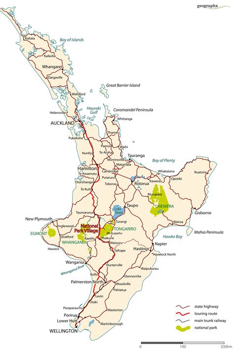 New Zealand Map North Island Detailed