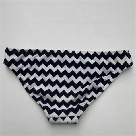ZigZag Bikini Bottoms Black And White Bikini Depop
