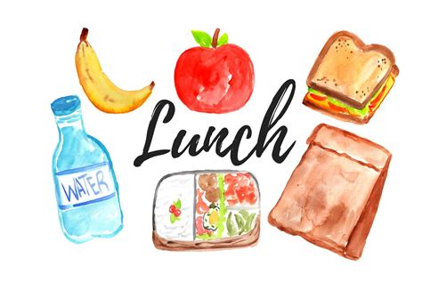 Watercolor lunch clipart | Clip art, Lunch, Watercolor clipart