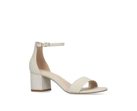 Aldo Cream Villarosa Leather Block Heel Sandals In Natural Lyst