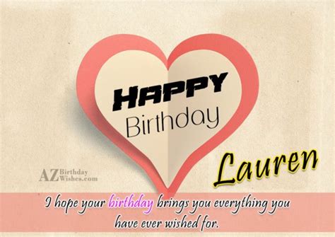 Happy Birthday Lauren - AZBirthdayWishes.com