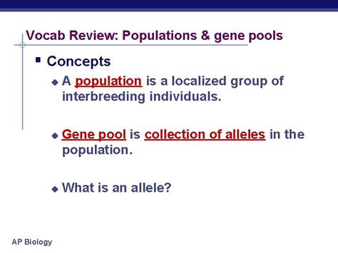 Measuring Evolution Of Populations Hardyweinberg Principle Ap Biology