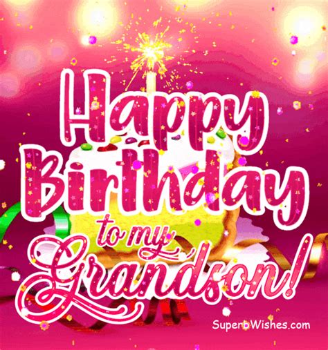 Birthday Cake Slice Sparkler Candle GIF - Happy Birthday, Grandson ...