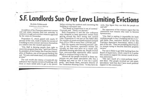 S.F. Landlords Sue Over Laws Limiting Evictions - Tenderloin Housing Clinic