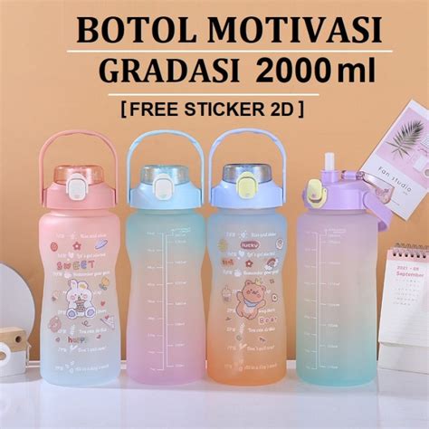 Jual BOTOL MINUM MOTIVASI 2 LITER BOTOL GRADASI 2 LITER BOTOL VIRAL