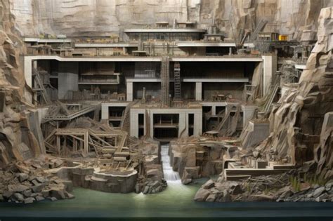 Premium Photo Detailed Cross Section Of A Dam Under Construction Top