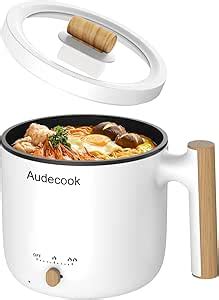 Audecook Electric Hot Pot L Portable Non Stick Mini Multifunctional