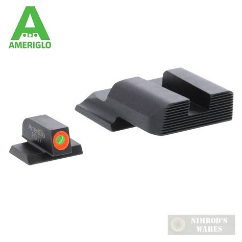 Ameriglo Sandw Mandp Shield Hackathorn Sights Set Tritium Front Black Rear