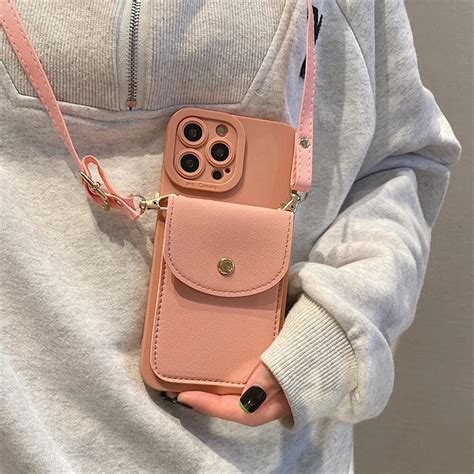 Funda De Cuero Con Correa Para El Cuello Para Iphone Carcasa De Lujo