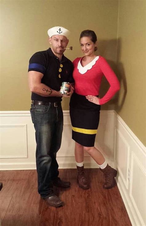 Easy DIY Couples Costume Popeye Olive Oyl Couplescostume