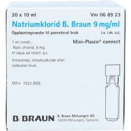 Natriumklorid B Braun 9mg Ml Inj Plastampuller 20x10ml Apotera No