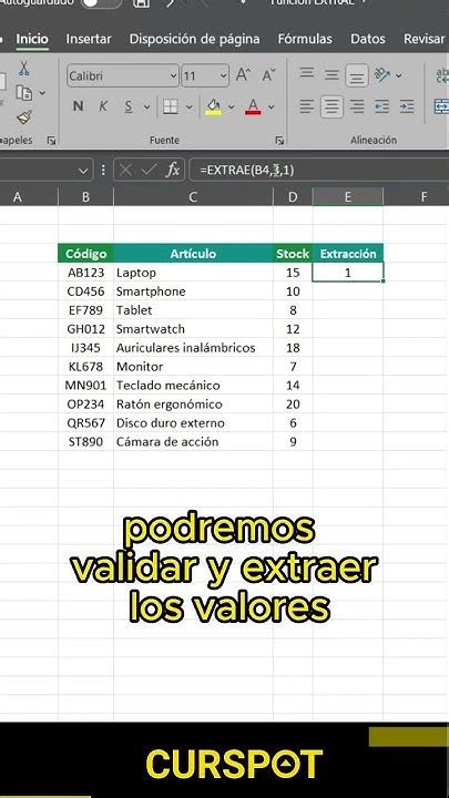 Funcion Extraer En Excel Youtube