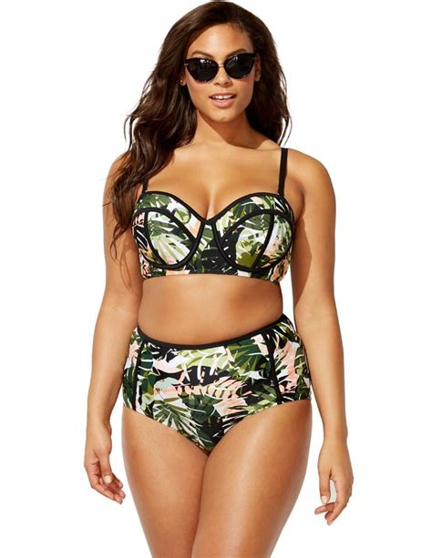 Swimsuits For All Women S Plus Size Madame Underwire High Waist Bikini