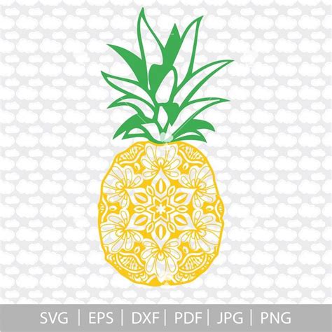 Pineapple Svg Svg Dxf Mandala Svg Zentangle Svg Summer Etsy Mandala